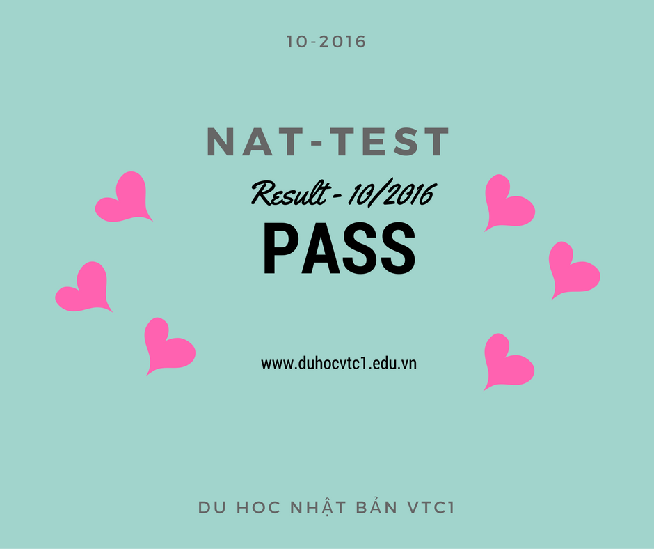 danh sách các bạn học sinh đỗ kỳ thi Nat-test đợt tháng 10/2016